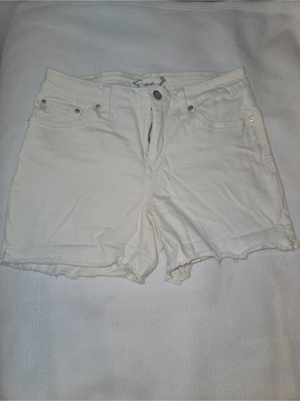 Frayed-Hem Denim Shorts - Picture 1 of 2